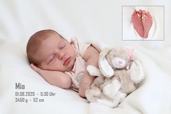 Geburts- und Danksagungskarten (Set ab 10 Stk.) (Baby-Fotoshooting)